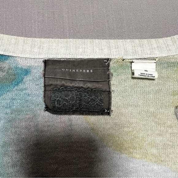 Anthropologie Guinevere Floral Print Button Front Cardigan Sweater XS - Picture 8 of 14